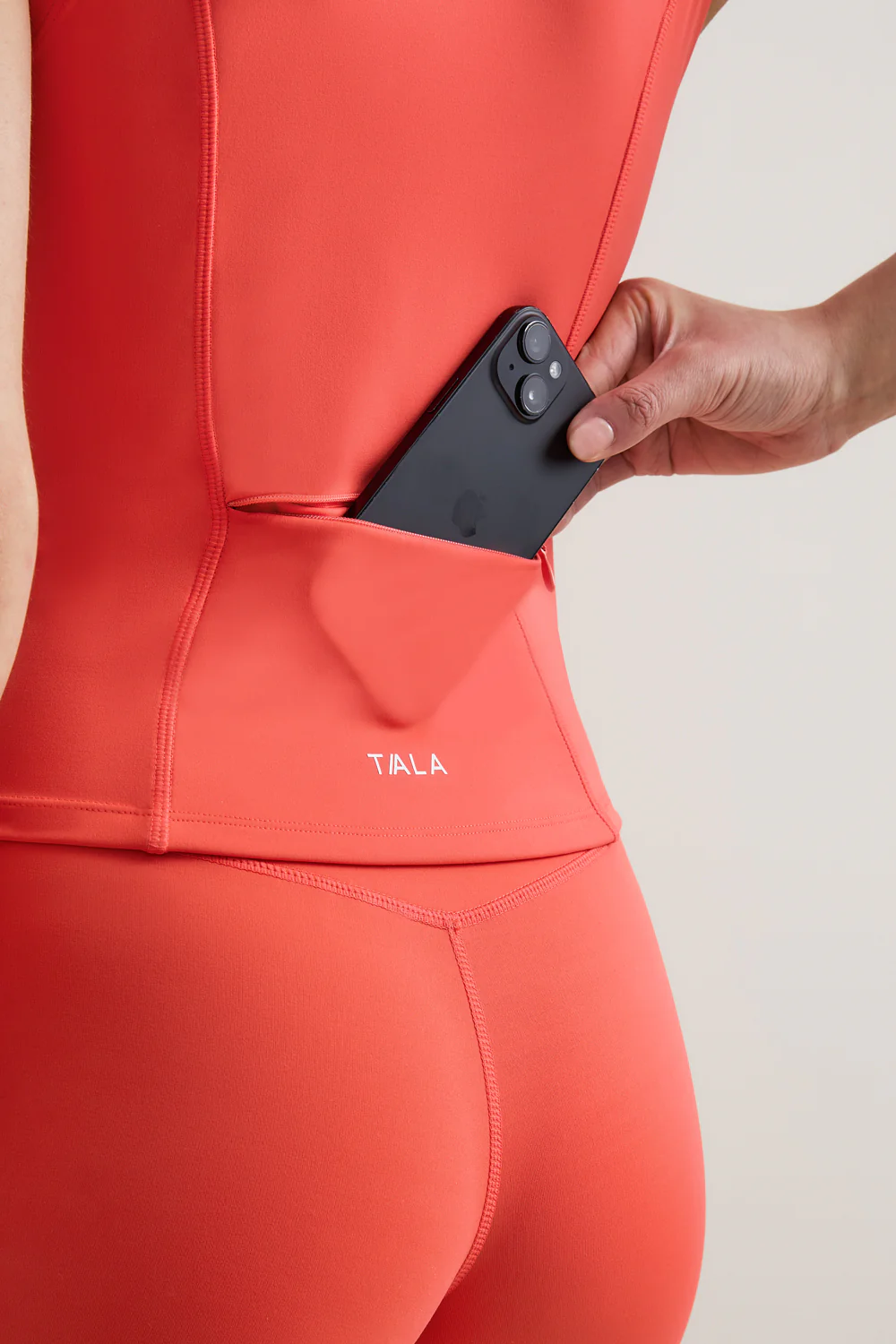 SkinLuxe Sleeveless Zip Through Running Top - Coral - Image 5