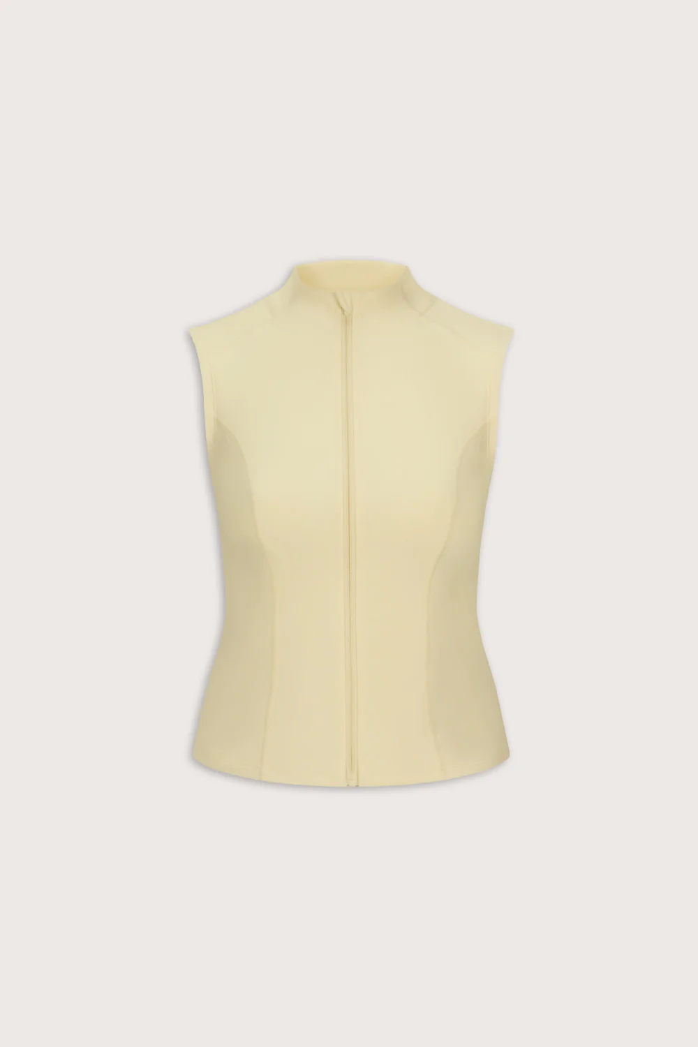 SkinLuxe Sleeveless Zip Through Running Top - Lemon Yellow - Image 2