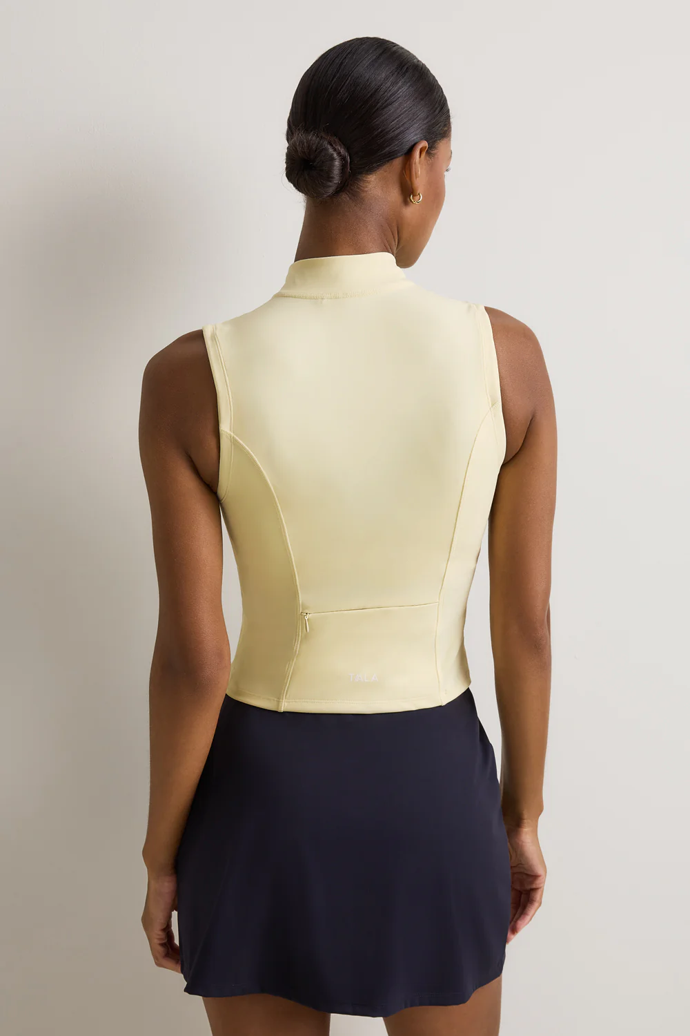 SkinLuxe Sleeveless Zip Through Running Top - Lemon Yellow - Image 4