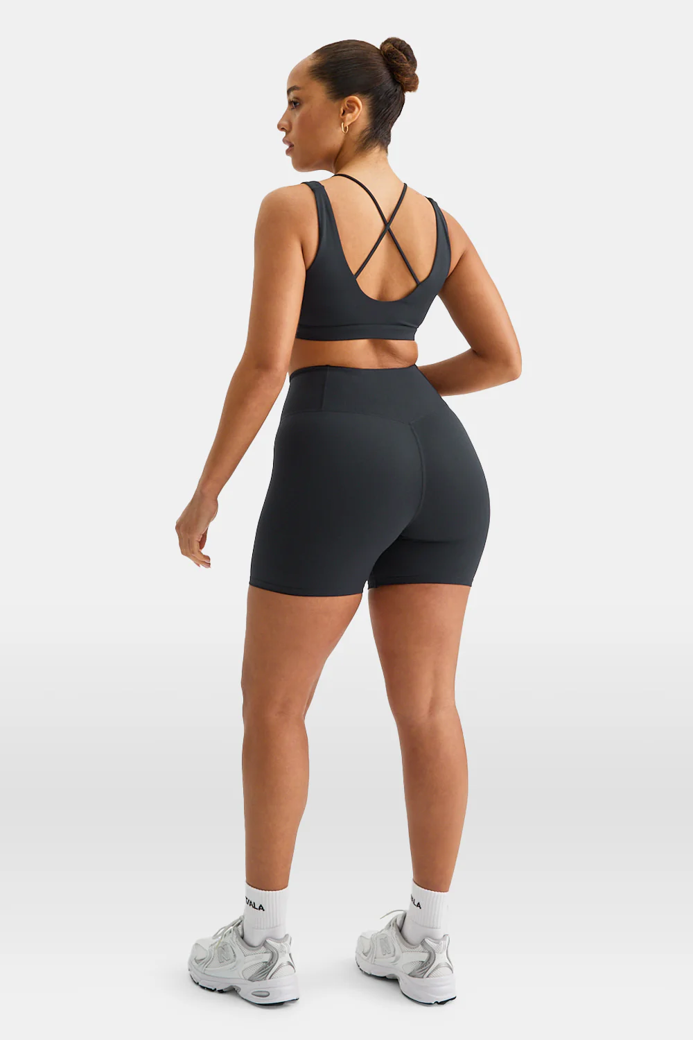 SkinLuxe High V-Waisted Shorts - Shadow Black - Image 4