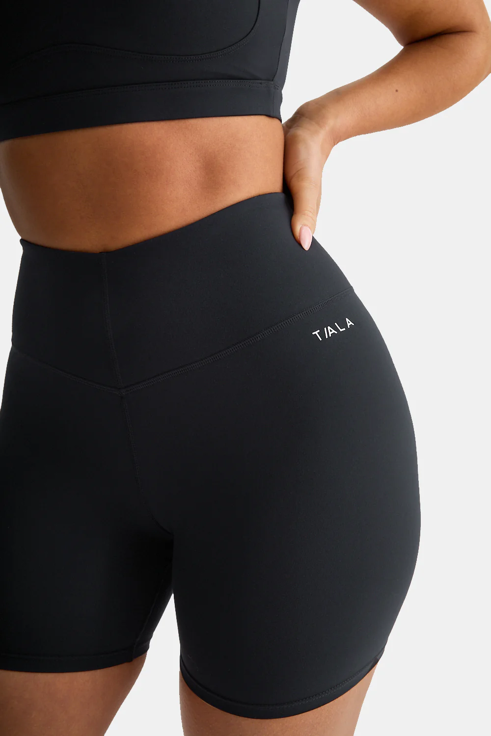 SkinLuxe High V-Waisted Shorts - Shadow Black - Image 6