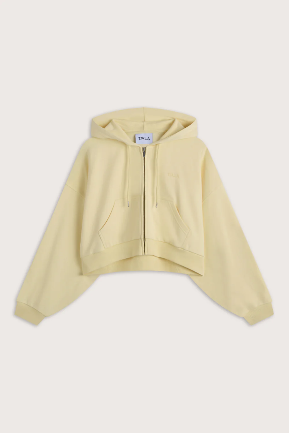 Relaxed Cotton Cocoon Hoodie - Lemon Yellow - Image 2