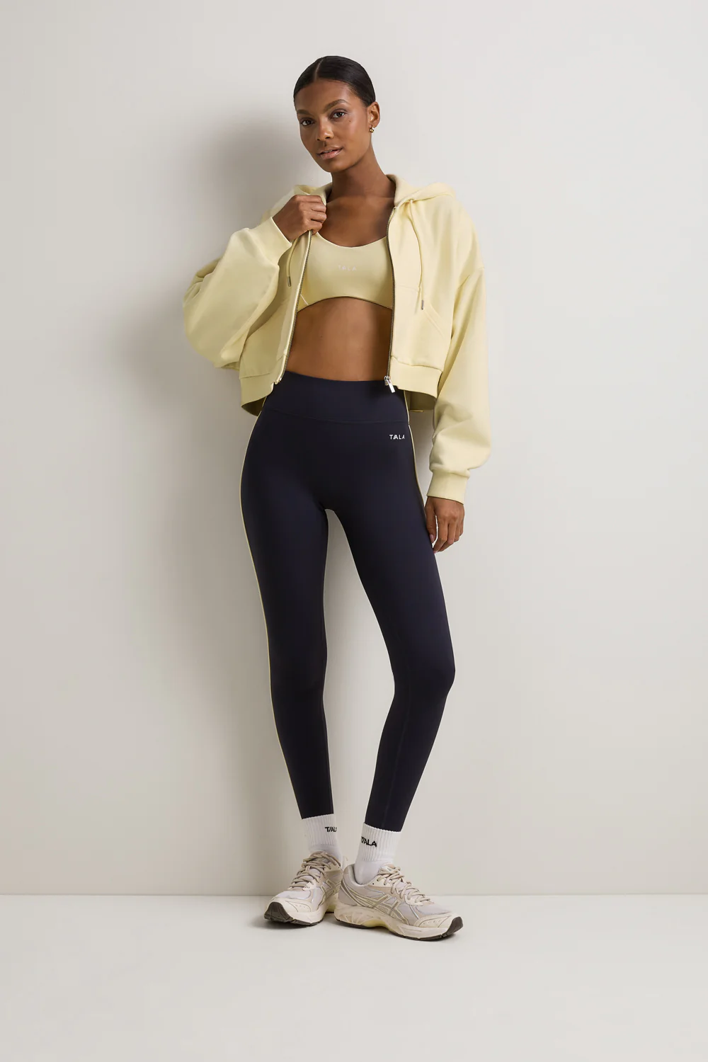 Relaxed Cotton Cocoon Hoodie - Lemon Yellow - Image 3