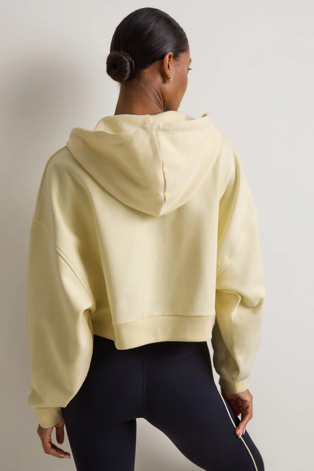 Relaxed Cotton Cocoon Hoodie - Lemon Yellow - Image 4