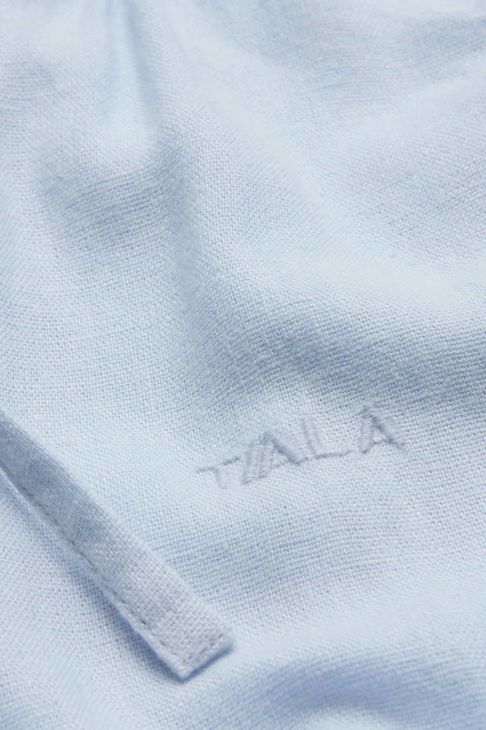 Soft Linen Drawstring Trouser - Baby Blue - Image 6