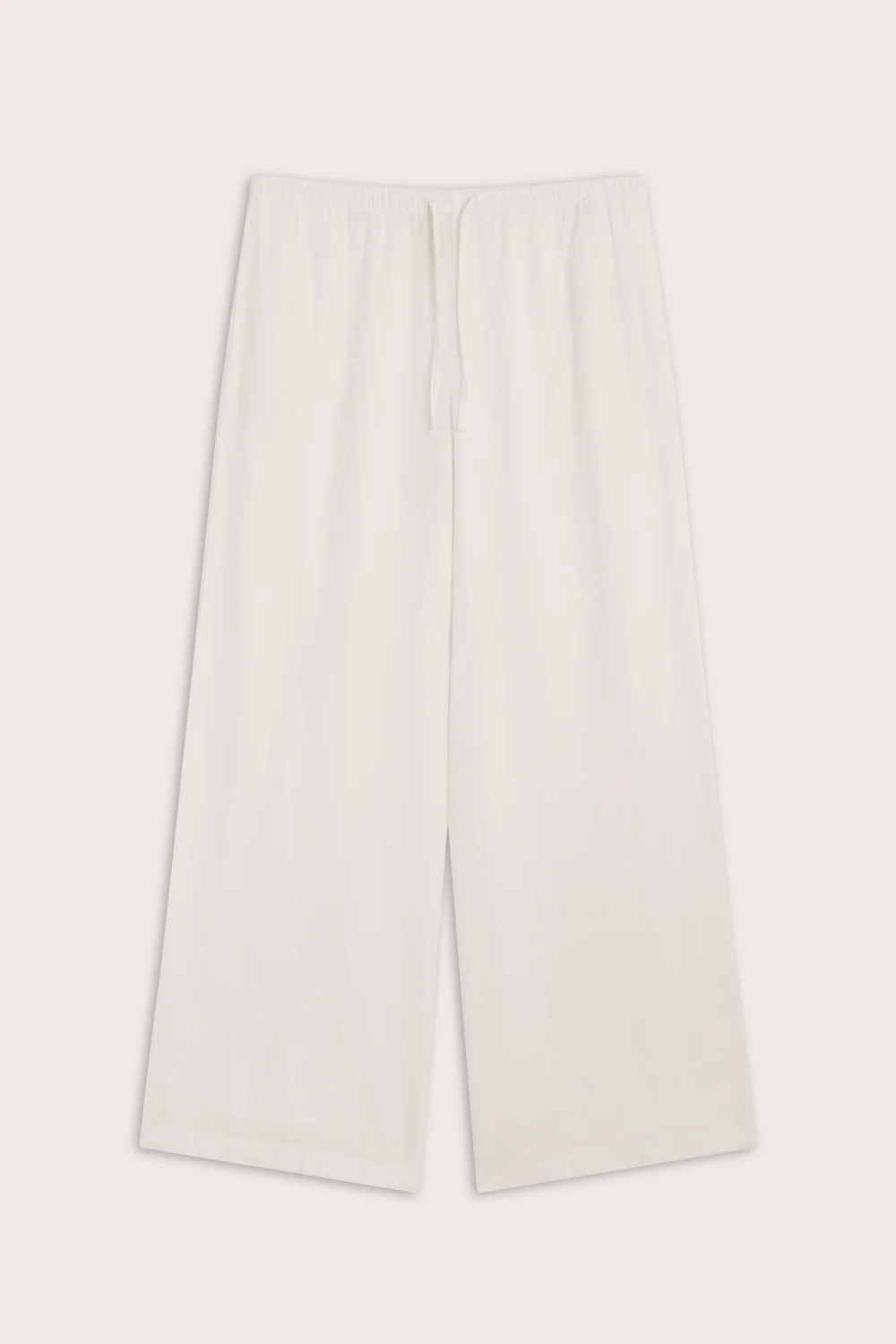 Soft Linen Drawstring Trouser - Ivory - Image 2