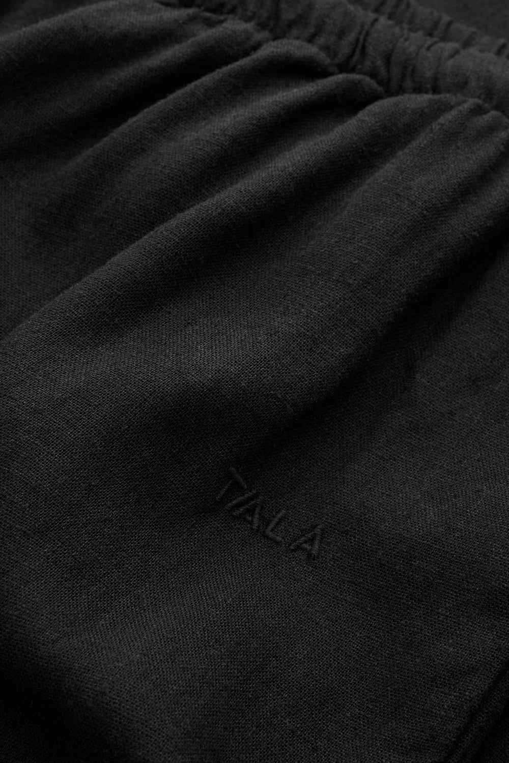 Soft Linen Drawstring Trouser - Shadow Black - Image 5