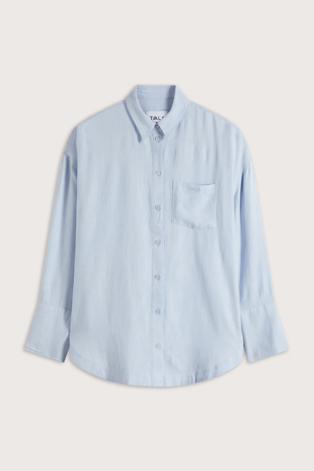 Soft Linen Long Sleeve Shirt - Baby Blue - Image 2