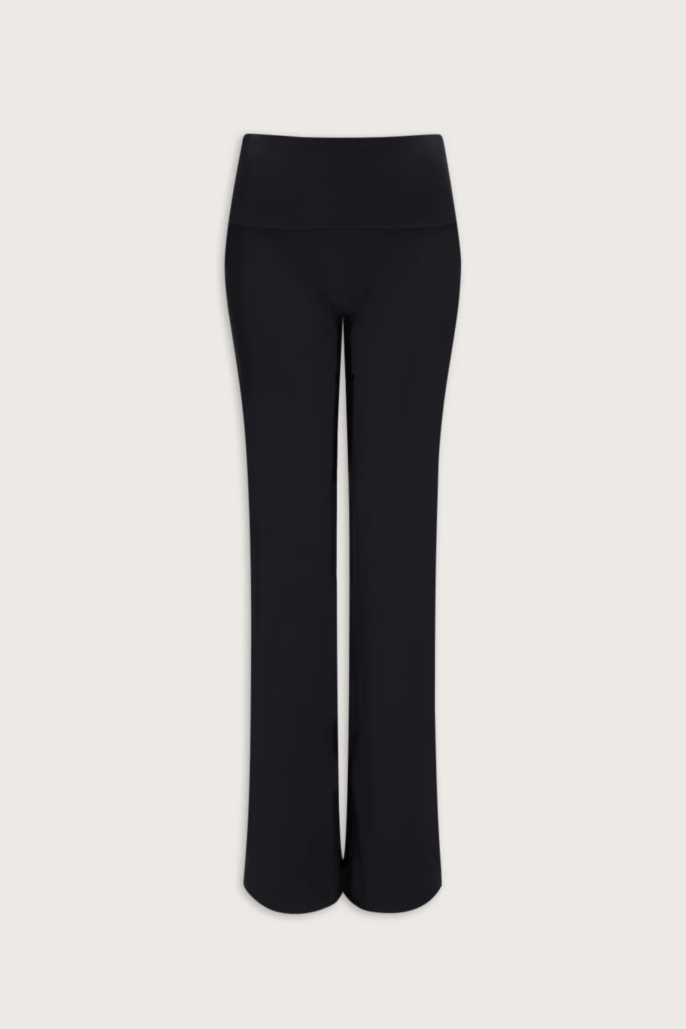 SoftSet Fold Waist Wide Leg Trouser - Black - Image 2