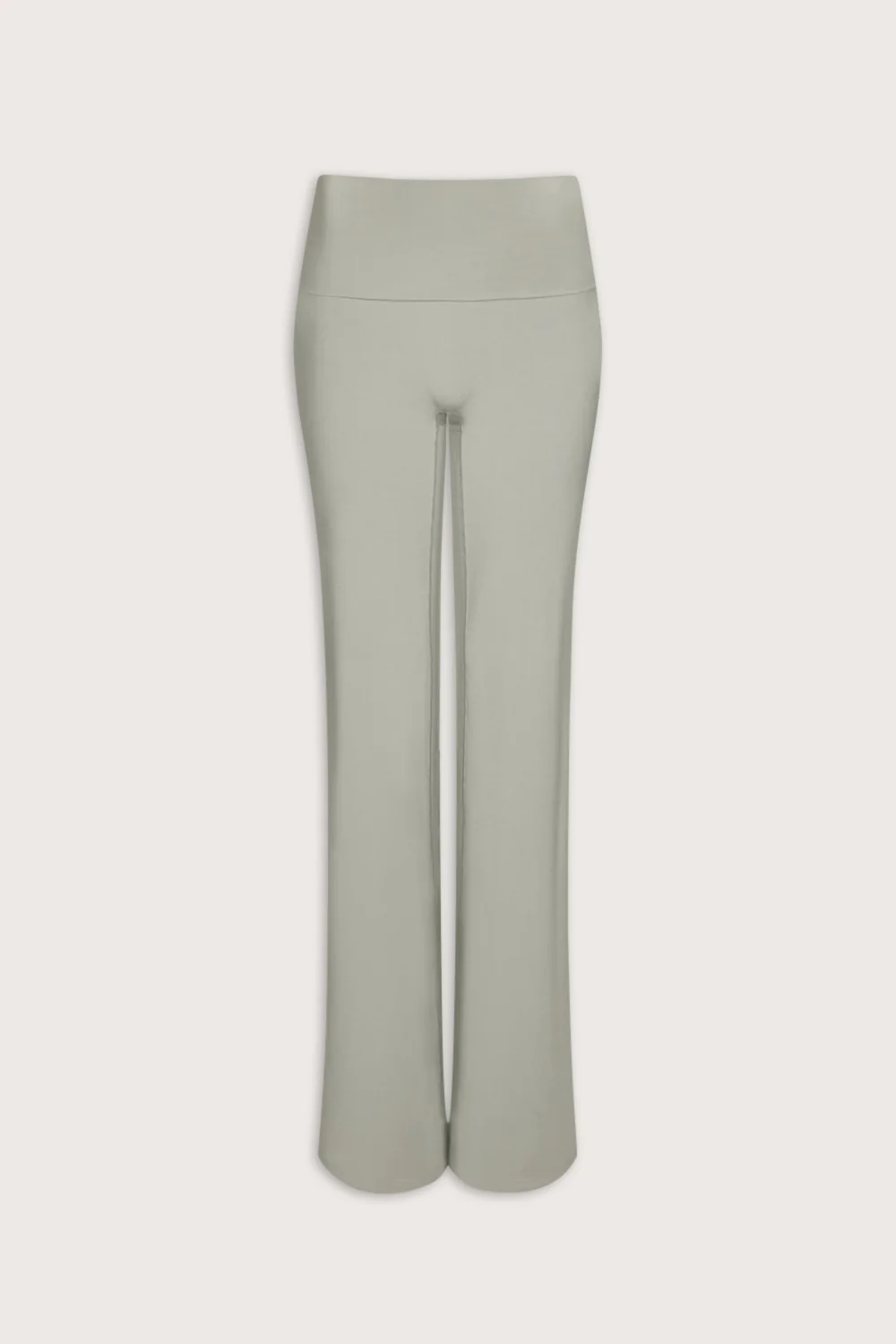 SoftSet Fold Waist Wide Leg Trouser - Sage Green - Image 2