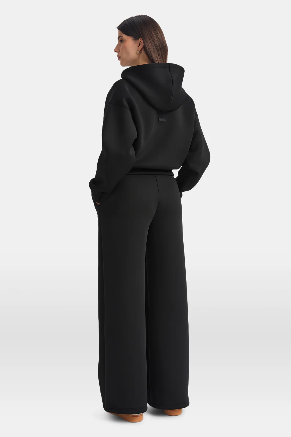 Spacer Zip Through Hoodie - Black - Image 3