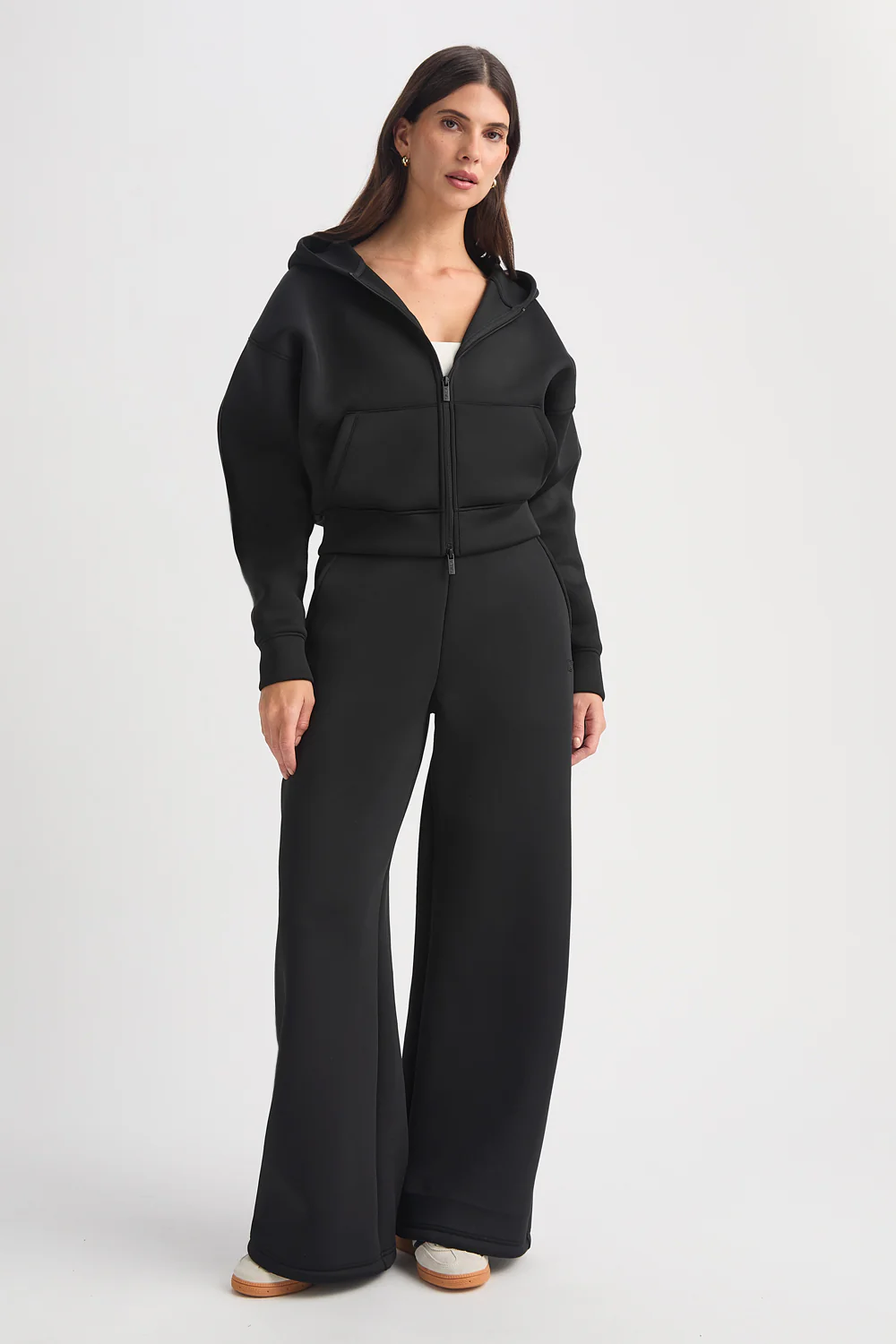 Spacer Zip Through Hoodie - Black - Image 6