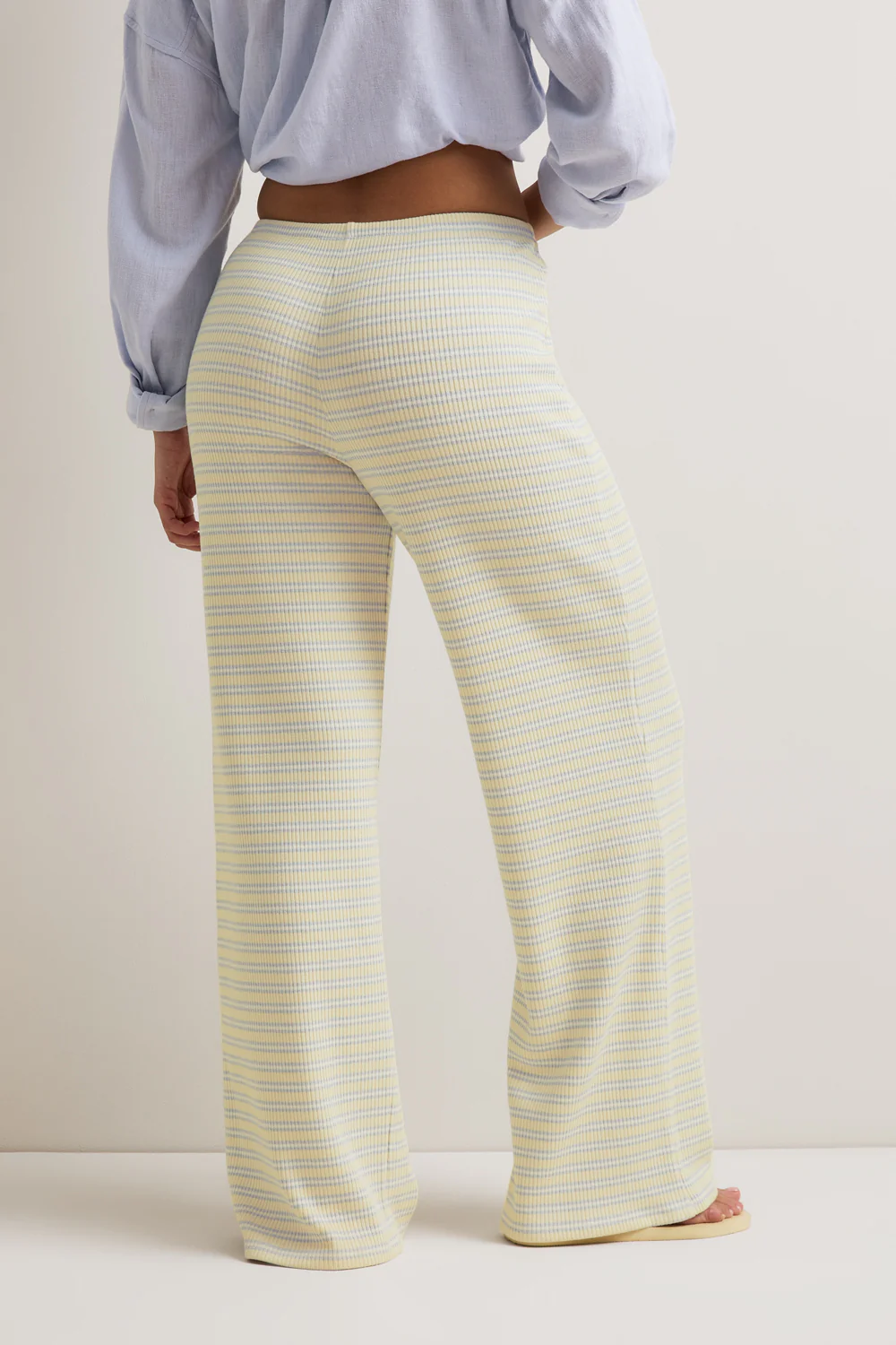 Stripe Knit Trouser - Lemon Yellow - Image 4