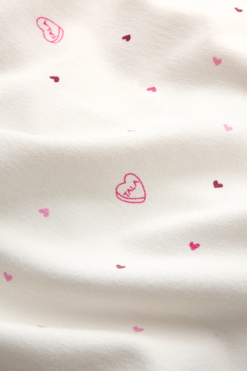 Sweetheart Henley Pyjama Vest - Love Heart Print - Image 3