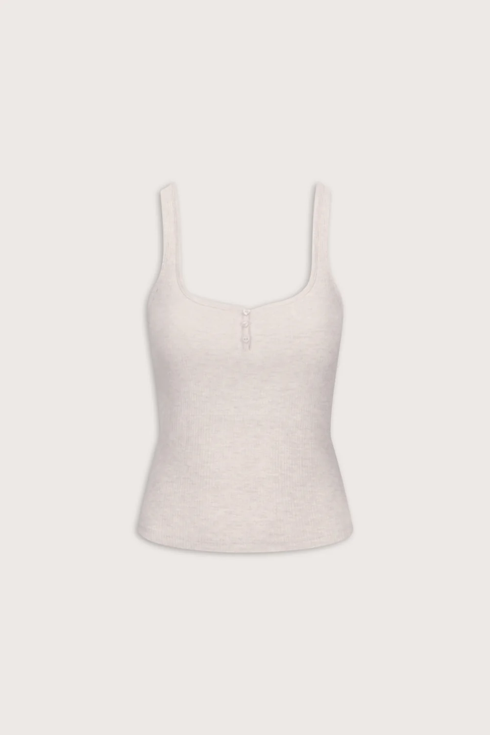 Sweetheart Henley Pyjama Vest - Oat Marl - Image 2