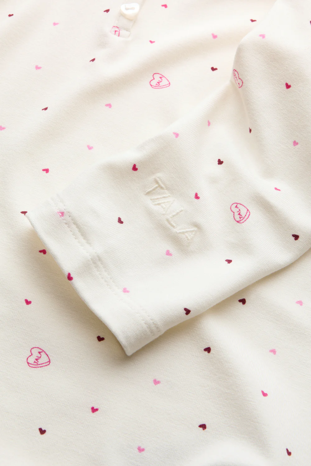 Sweetheart Long Sleeve Pyjama Top - Love Heart Print - Image 3