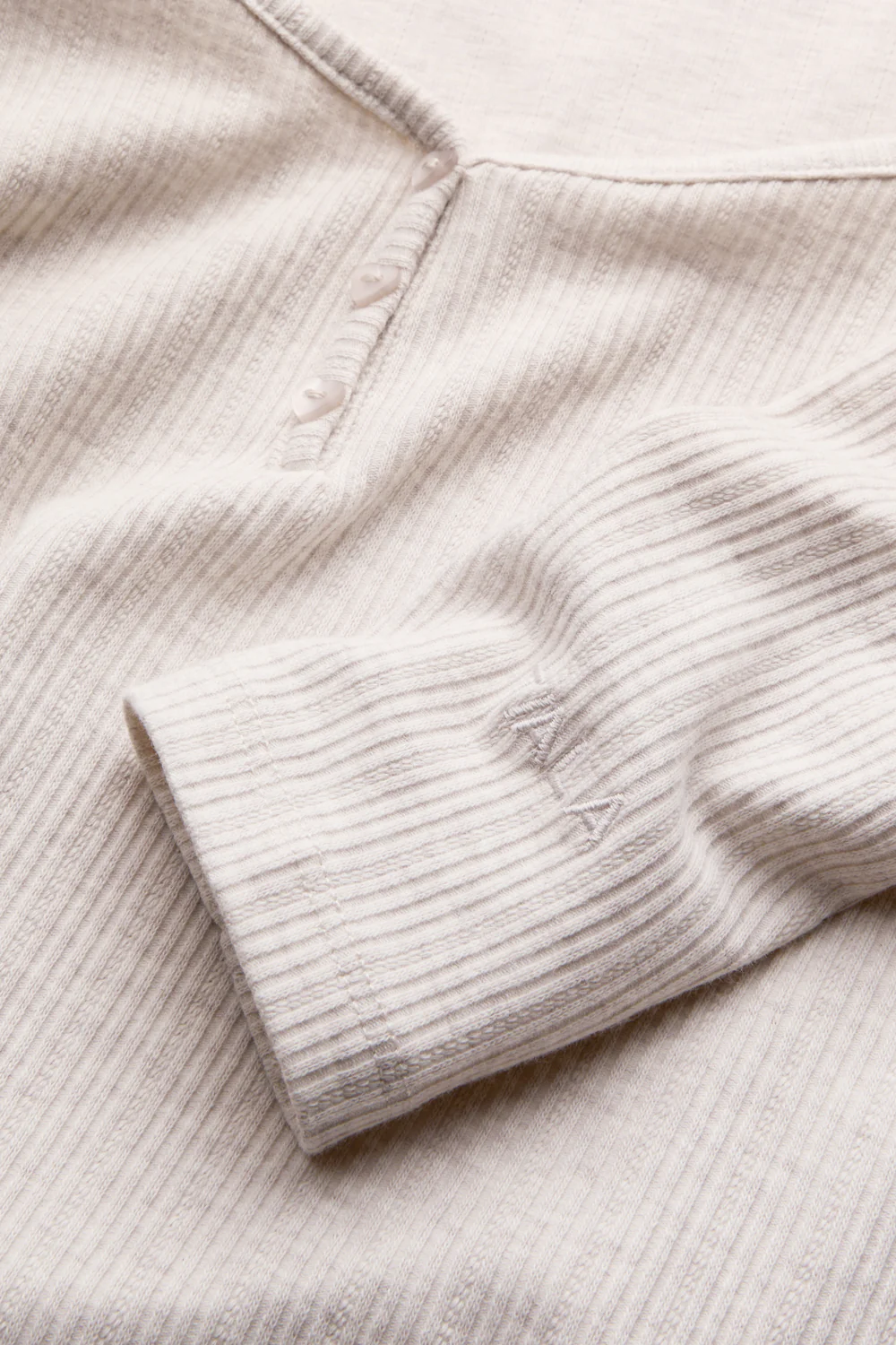 Sweetheart Long Sleeve Pyjama Top - Oat Marl - Image 3