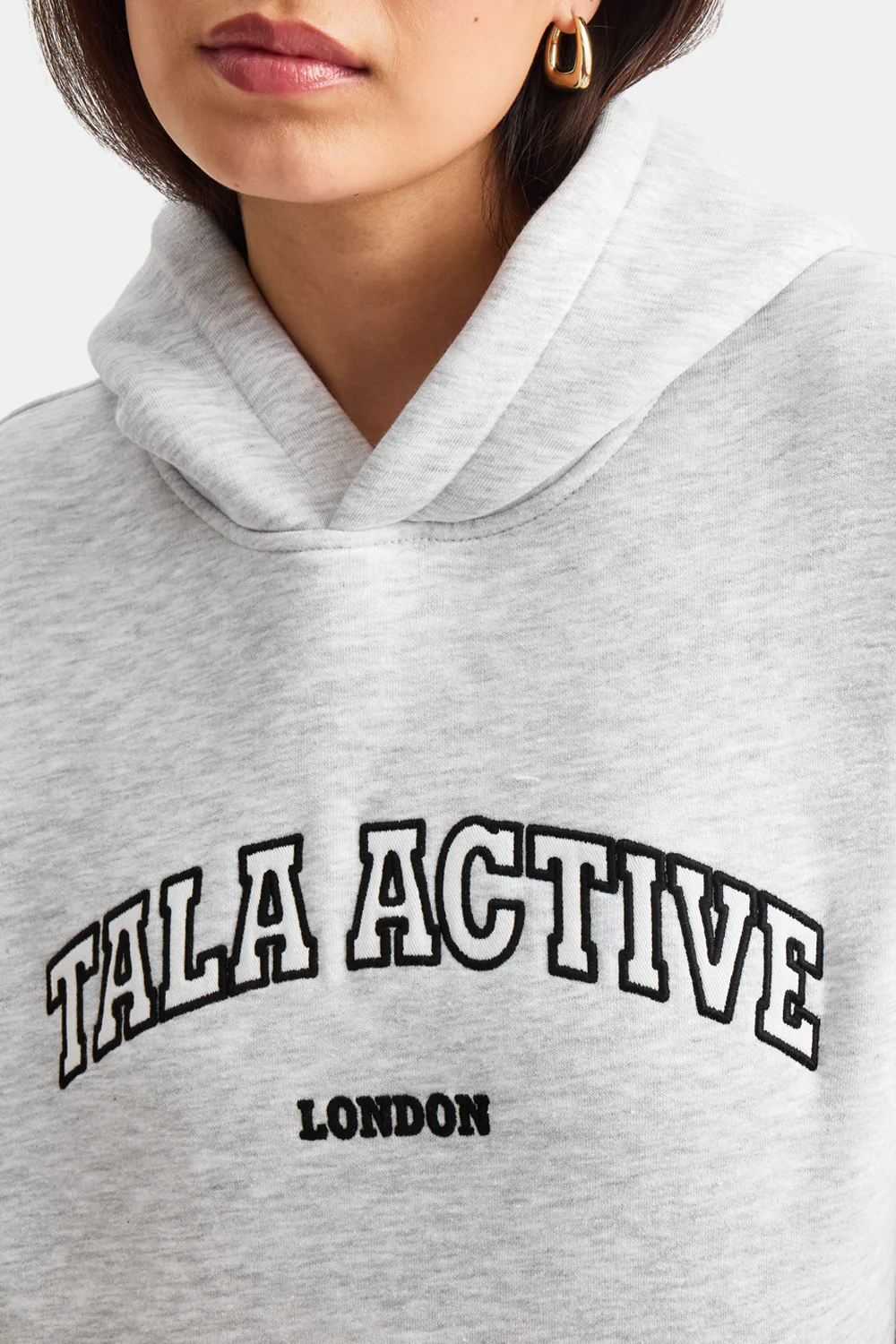 TALA Active Applique Hoodie - Grey Marl - Image 5
