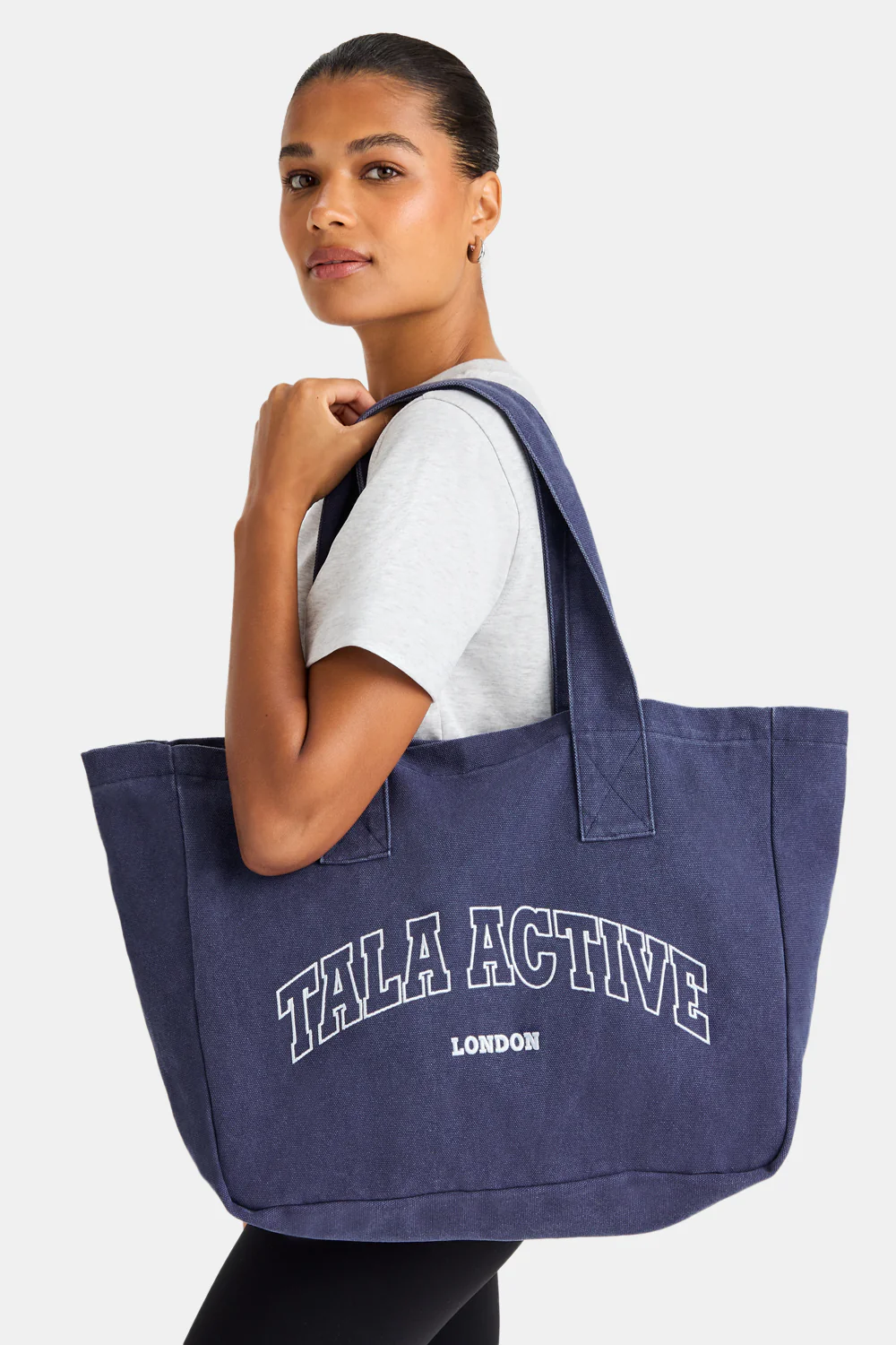 TALA Active Applique Tote Bag - Washed Denim - Image 2