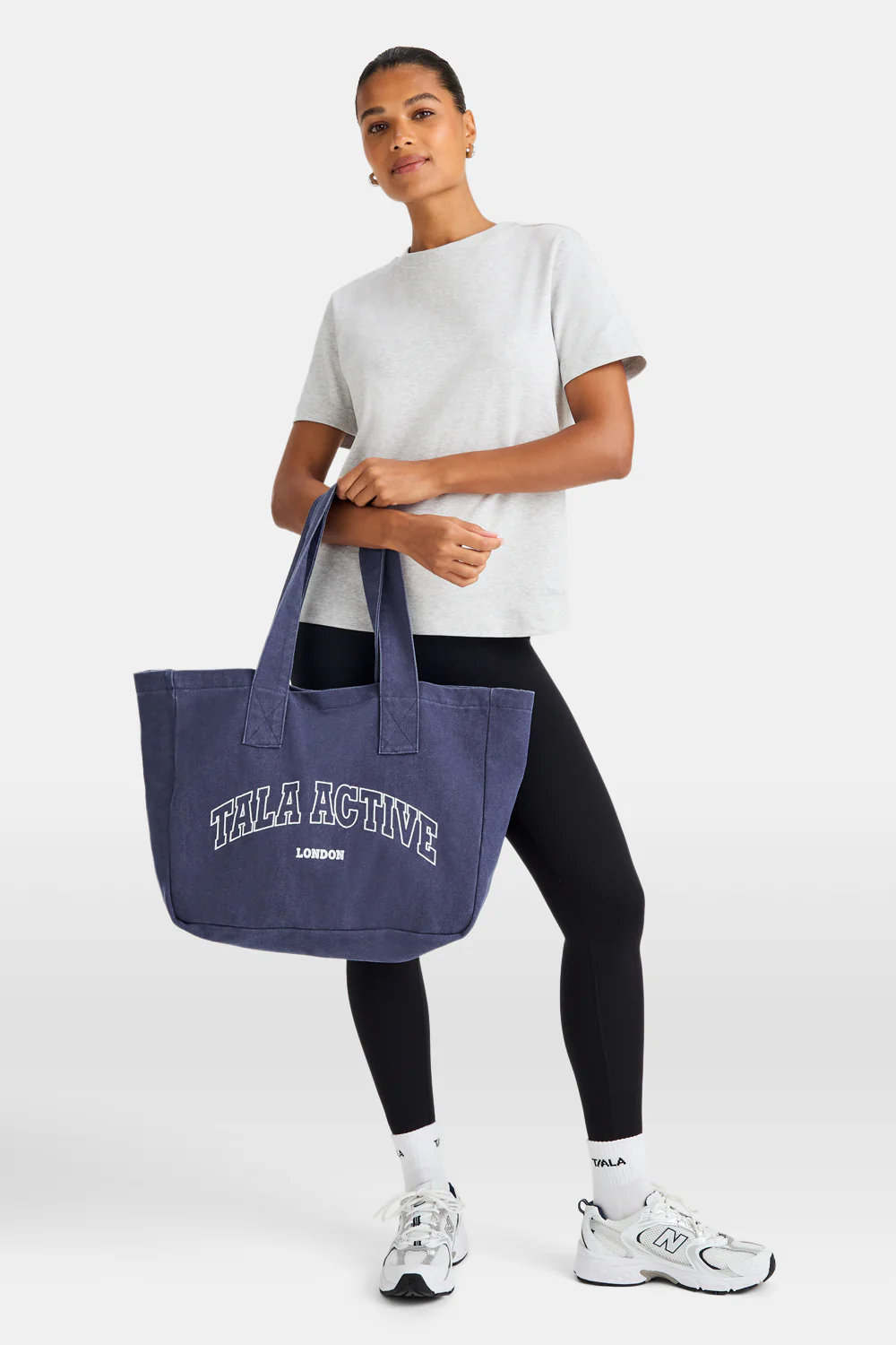 TALA Active Applique Tote Bag - Washed Denim - Image 4