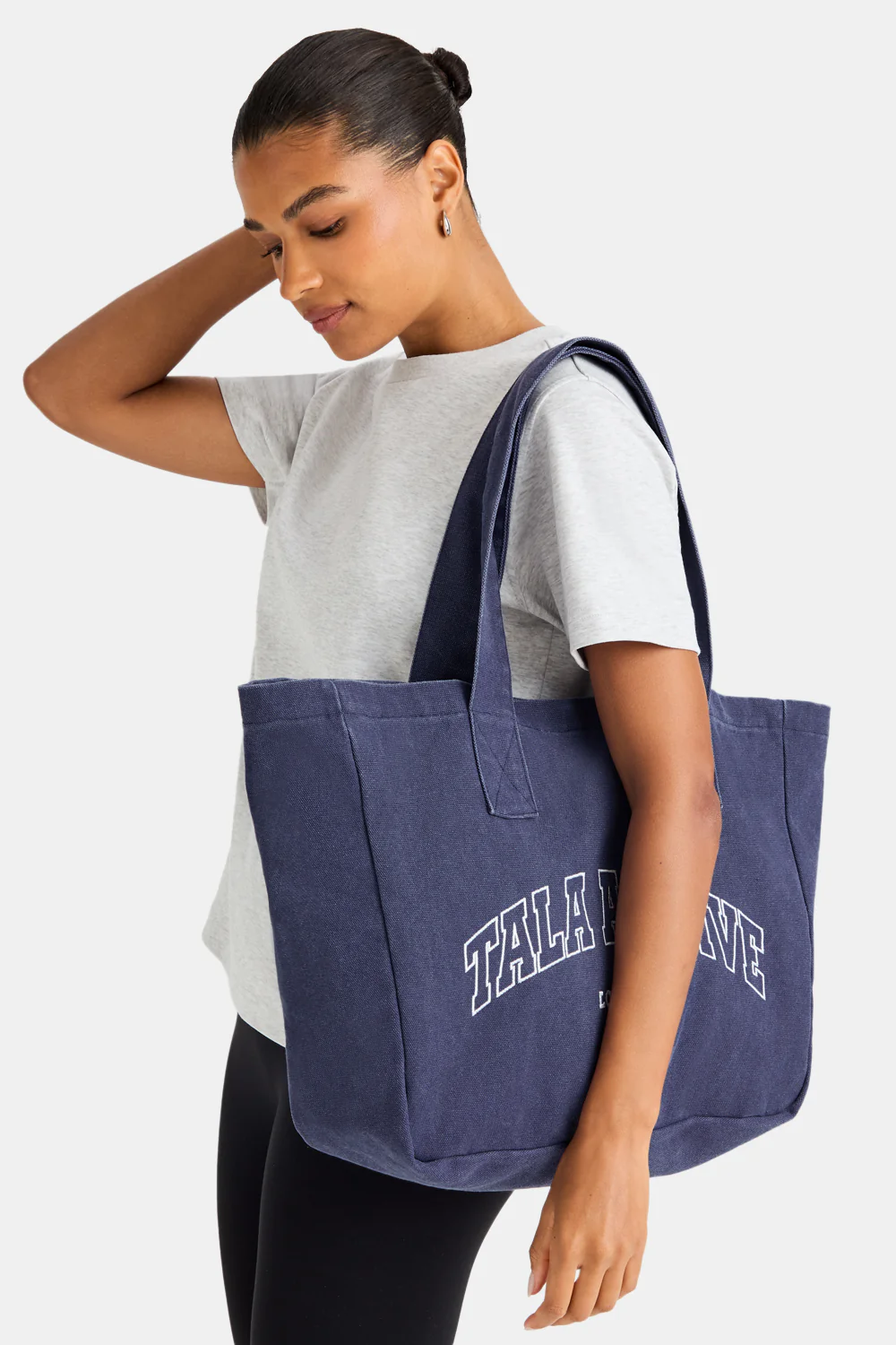 TALA Active Applique Tote Bag - Washed Denim - Image 6