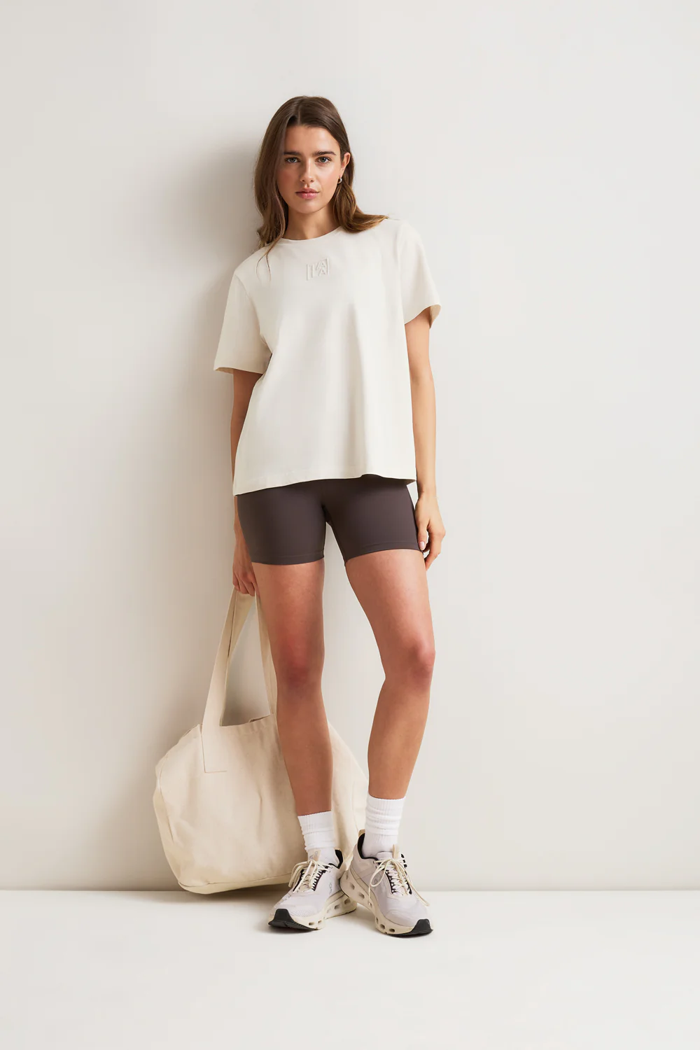 TALA Embossed Logo T-Shirt - Ivory - Image 4