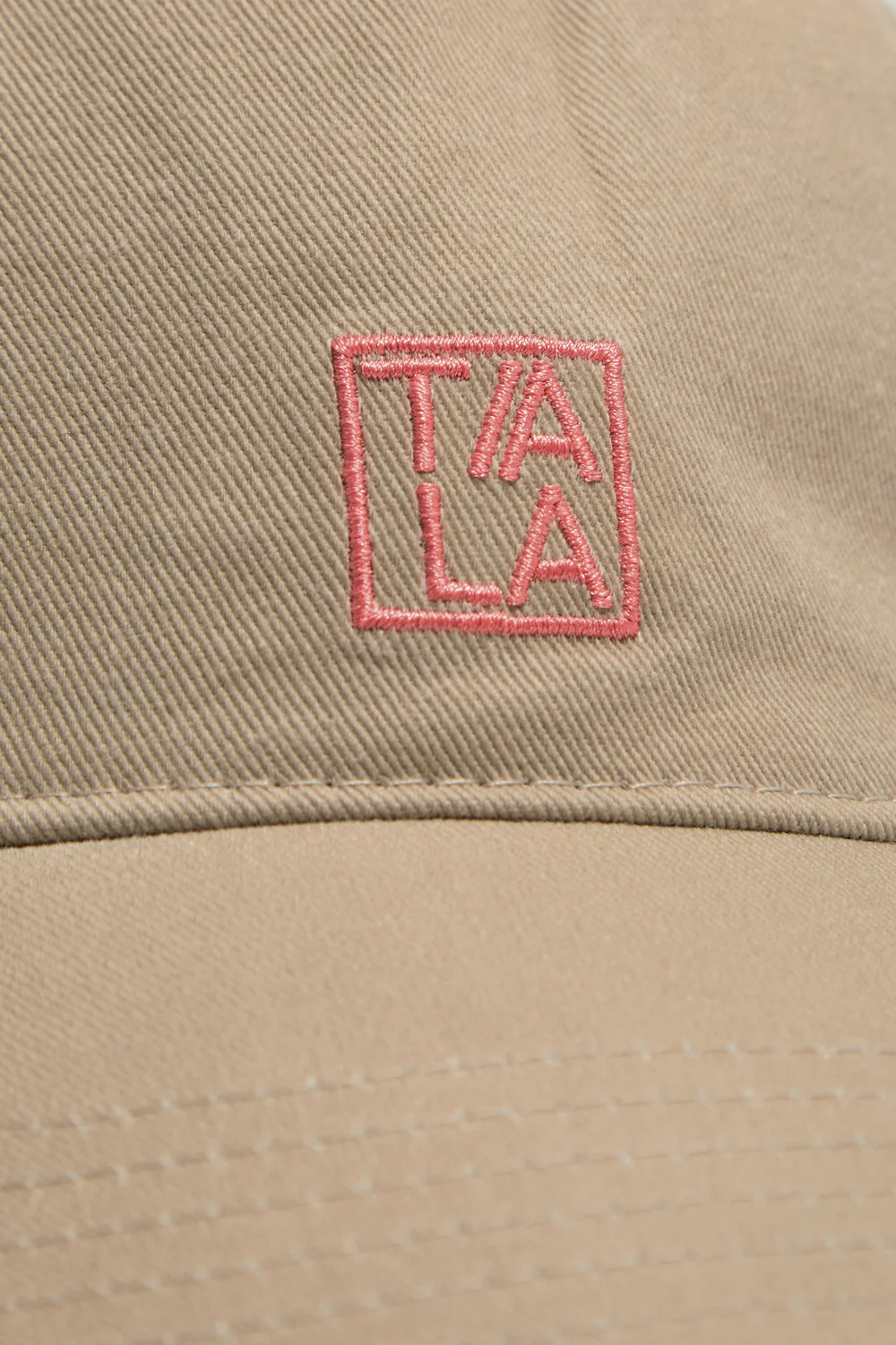 TALA Square Embroidered Logo Cap - Truffle - Image 4