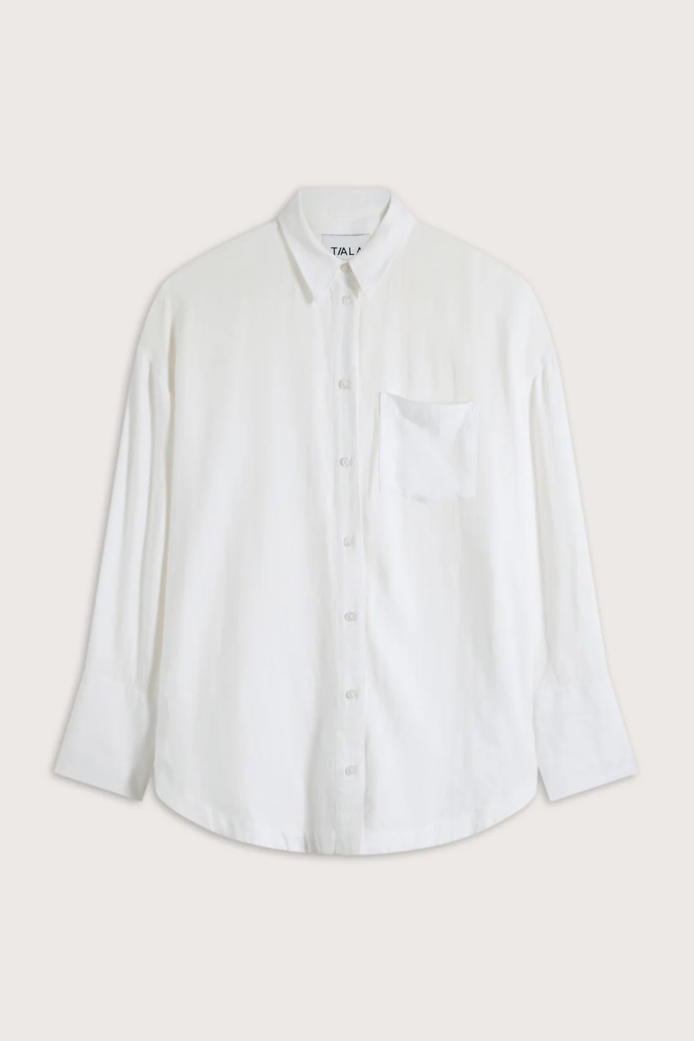 Soft Linen Long Sleeve Shirt - Ivory - Image 2