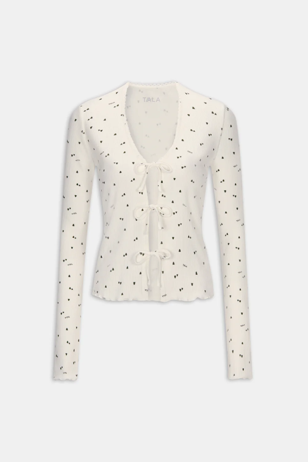 Tie Up Pyjama Cardigan - Ivory Forest Print - Image 2
