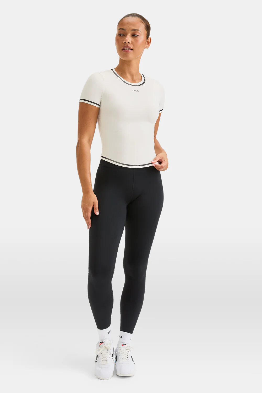 UltraLite Contrast Stitch Active T-Shirt - Ivory - Image 5