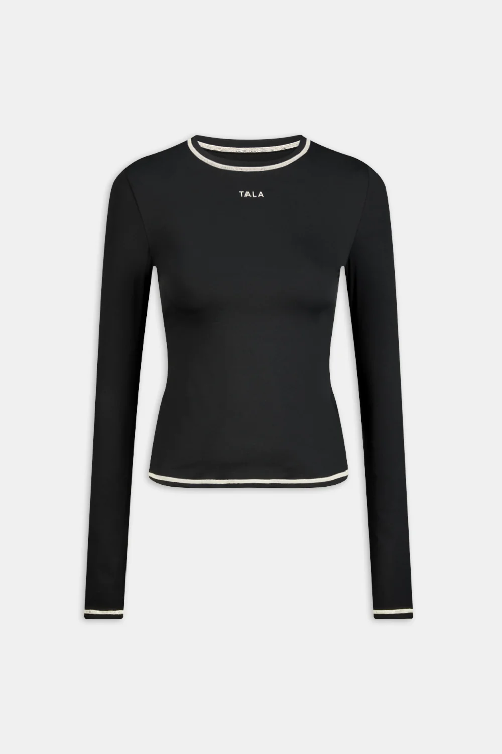 UltraLite Contrast Stitch Long Sleeve Active Top - Black - Image 2