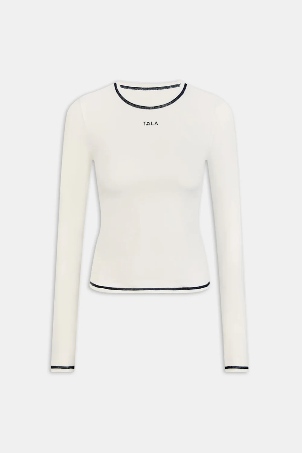 UltraLite Contrast Stitch Long Sleeve Active Top - Ivory - Image 2