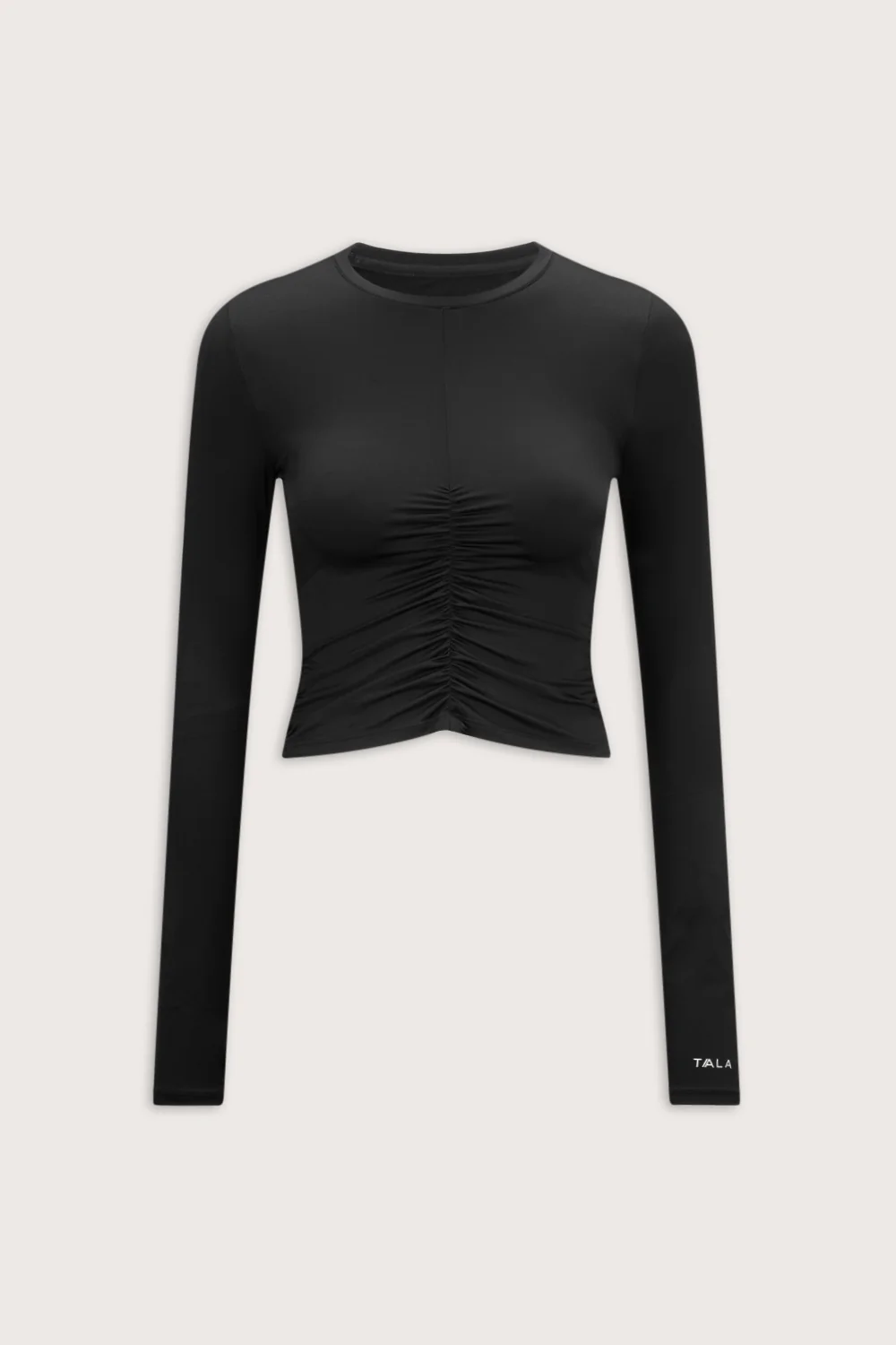 UltraLite Ruched Long Sleeve Top - Black - Image 2