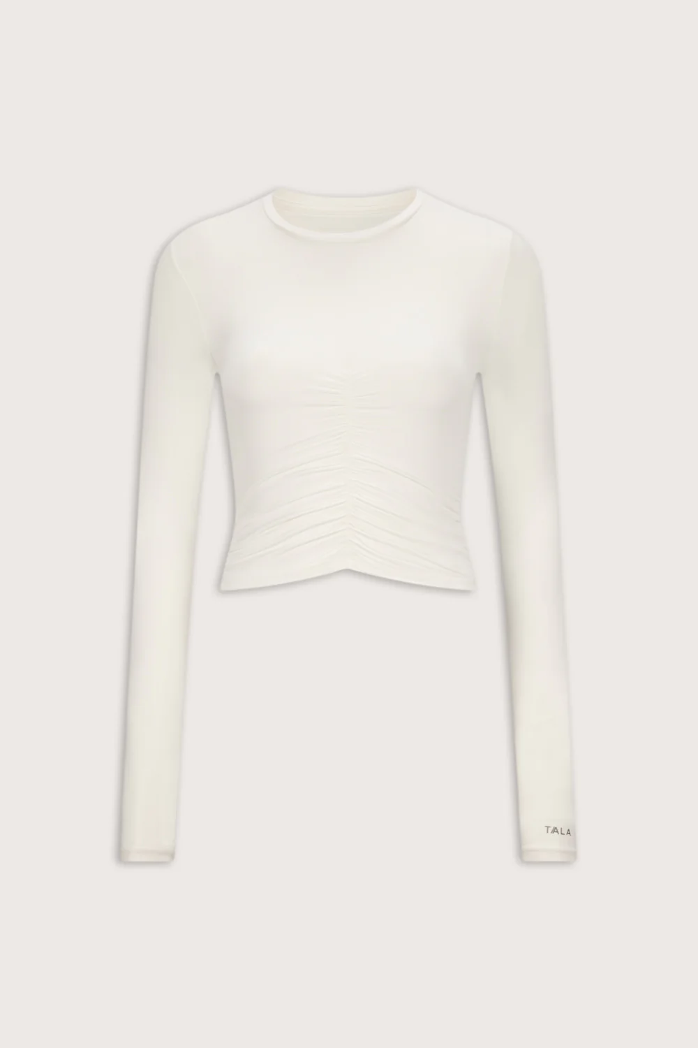 UltraLite Ruched Long Sleeve Top - Ivory - Image 2