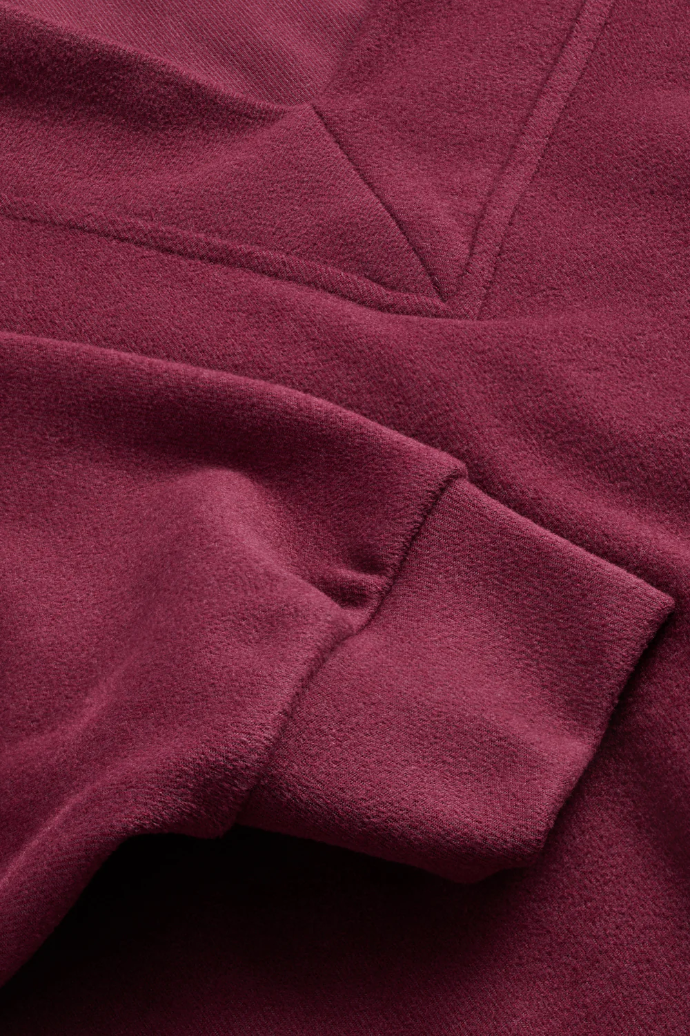 Plush Oversized V Neck Sweatshirt - Cranberry - Image 5
