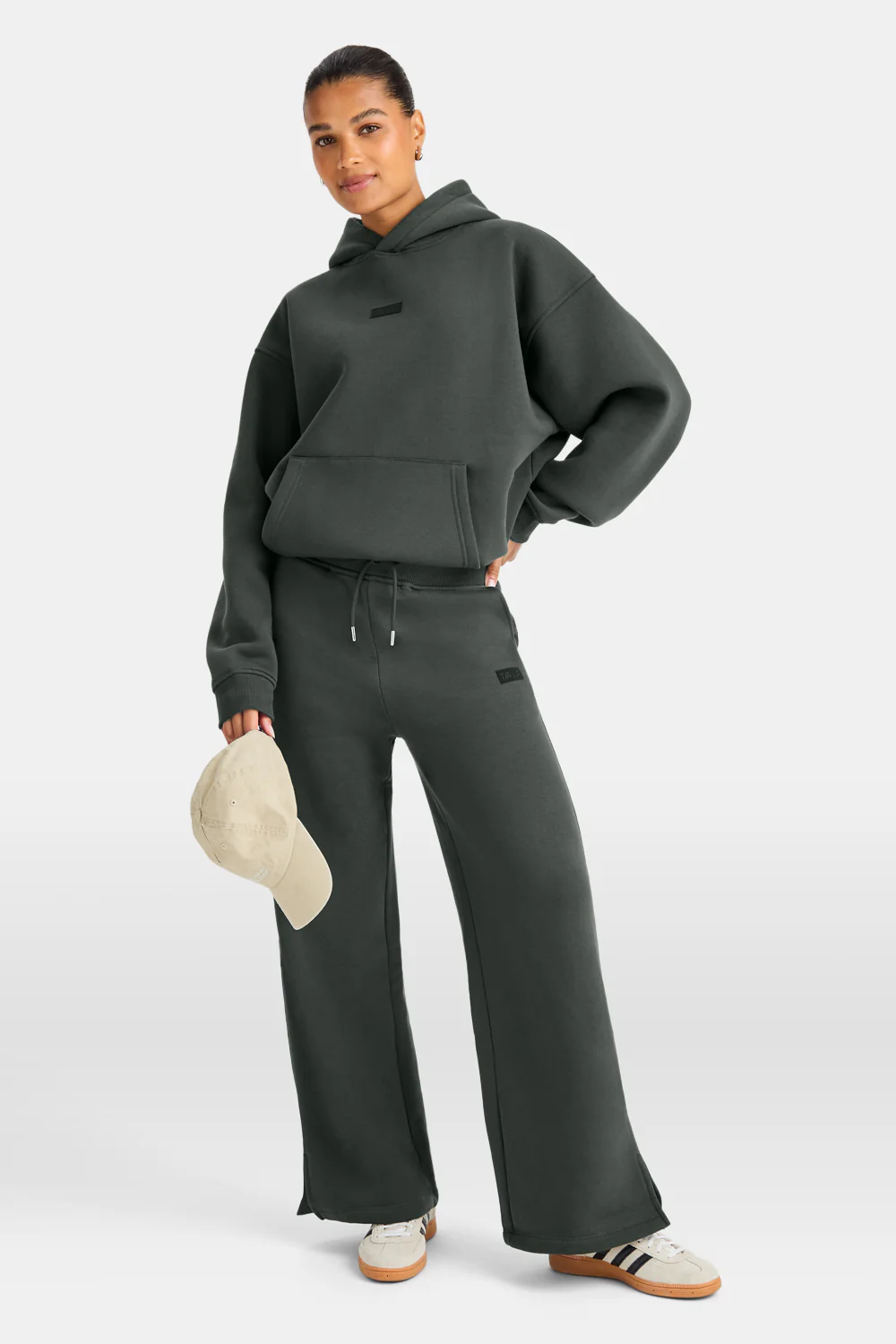 Wide Leg Jogger - Dark Moss
