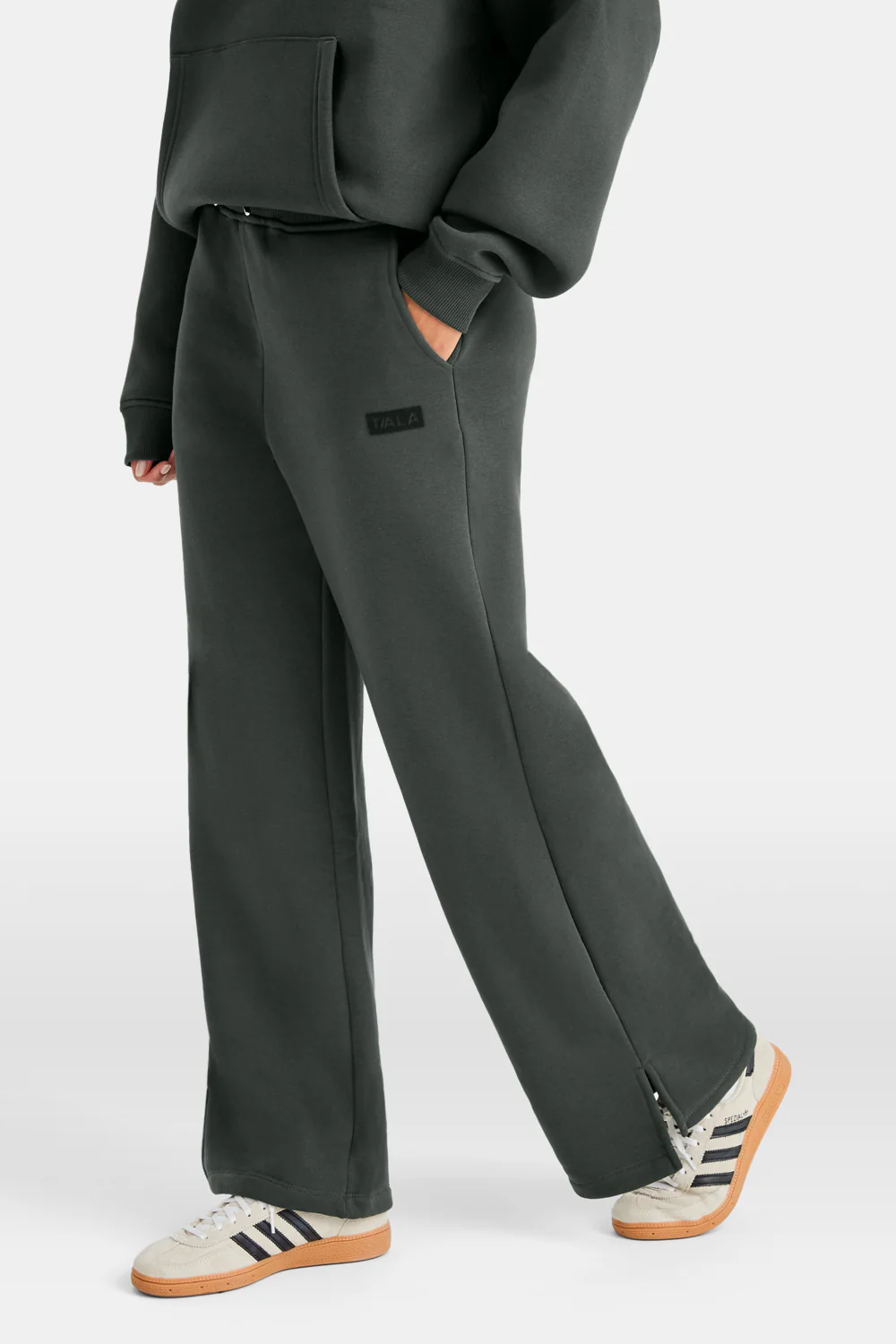 Wide Leg Jogger - Dark Moss - Image 3