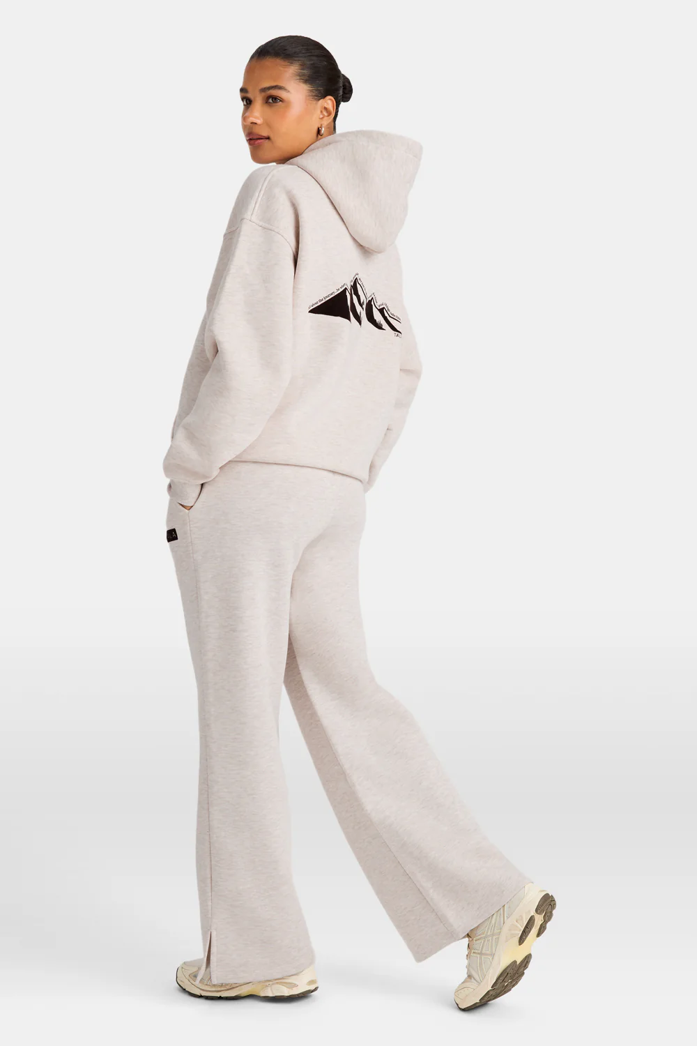 Wide Leg Jogger - Oat Marl - Image 3