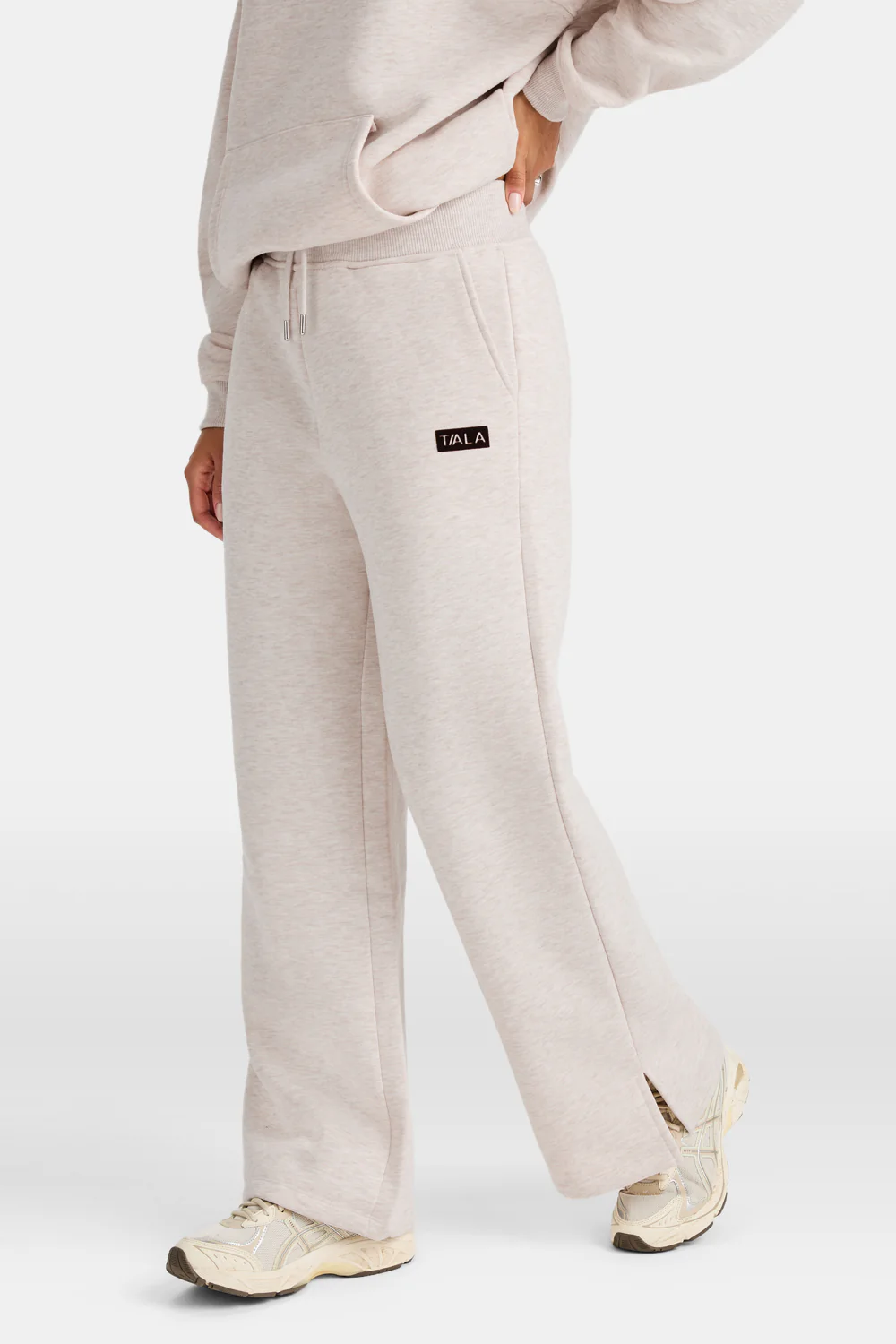 Wide Leg Jogger - Oat Marl - Image 5