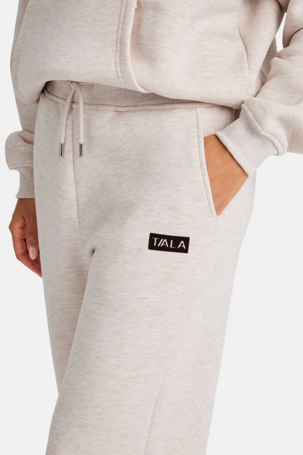 Wide Leg Jogger - Oat Marl - Image 6