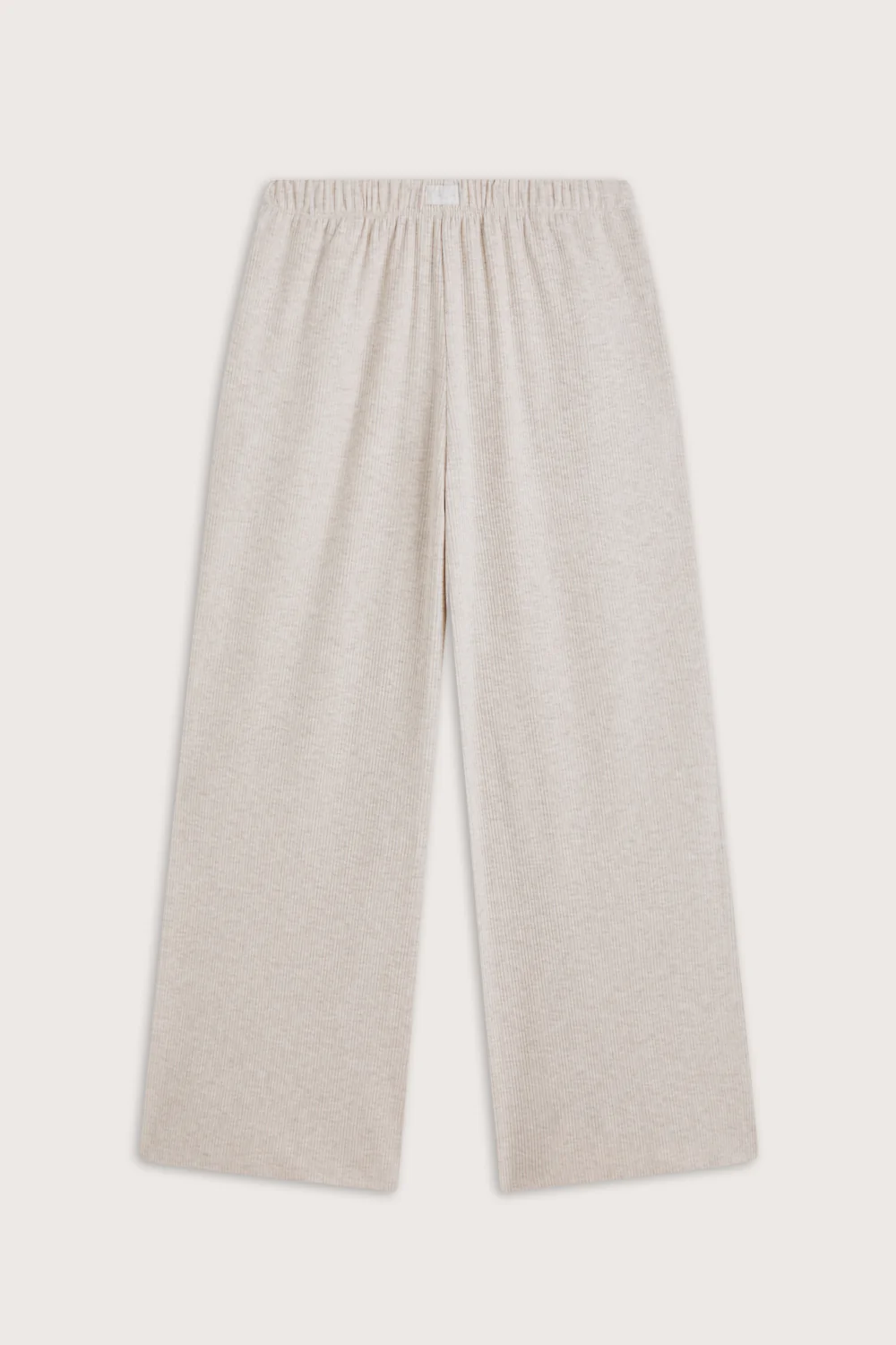 High-Rise Wide Leg Pyjama Bottoms - Oat Marl - Image 2