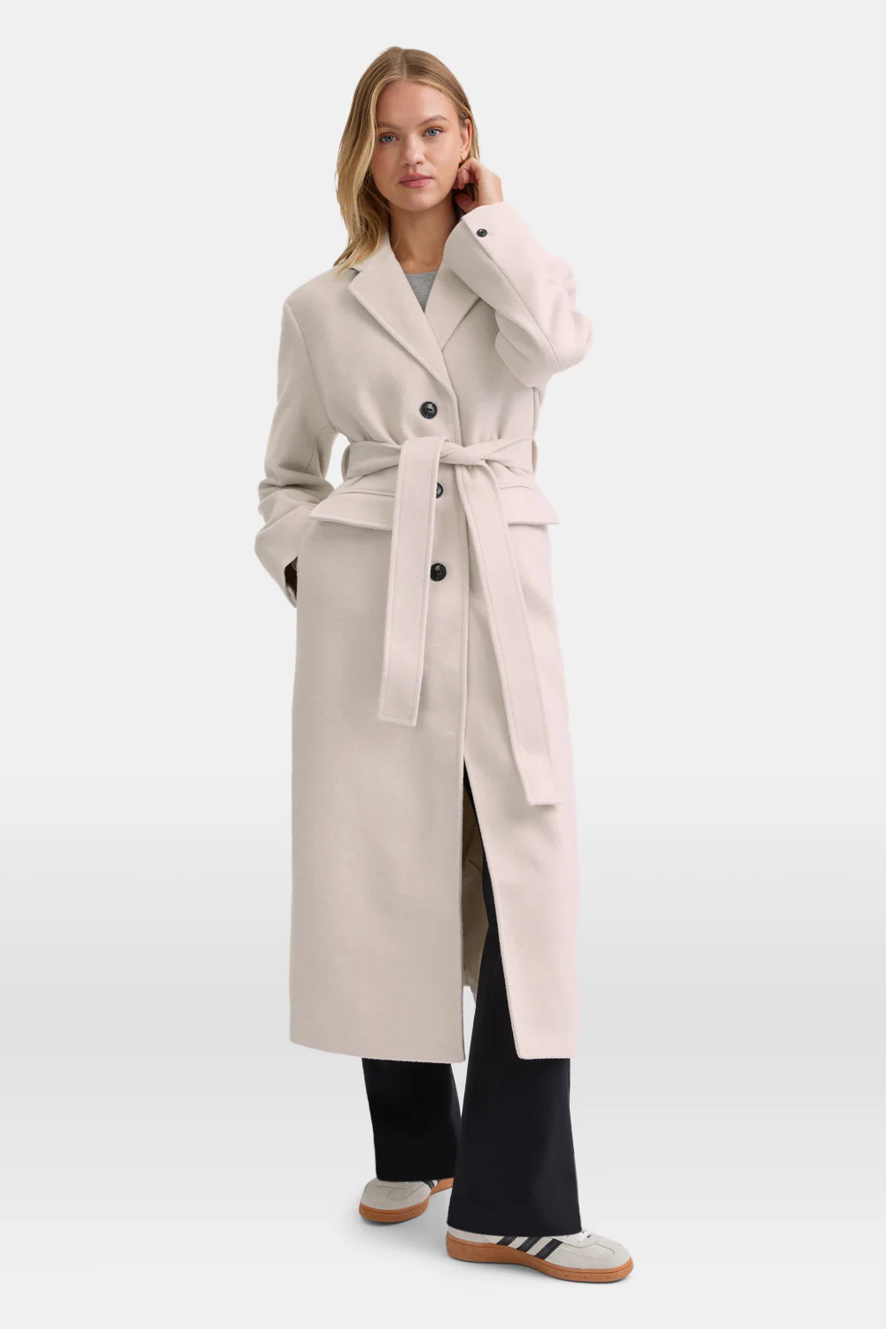 Wool Blend Oversized Overcoat - Oat Marl - Image 3