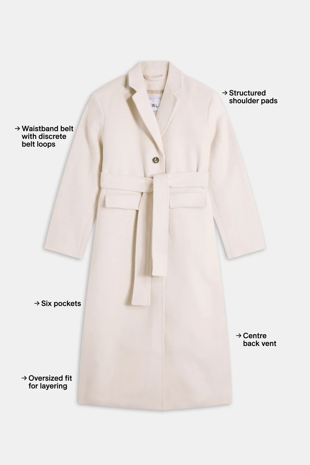 Wool Blend Oversized Overcoat - Oat Marl - Image 4