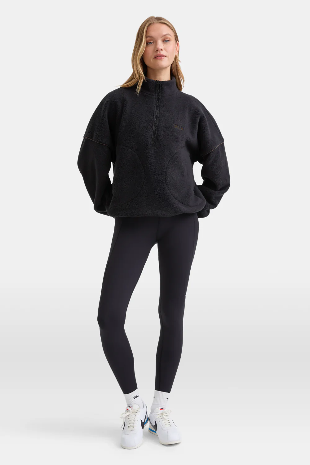 1/4 Zip Fleece Jacket - Black - Image 3